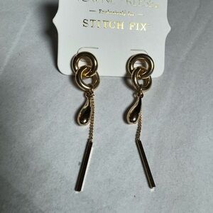 Towne & Reese Gold Chain Drop Earrings